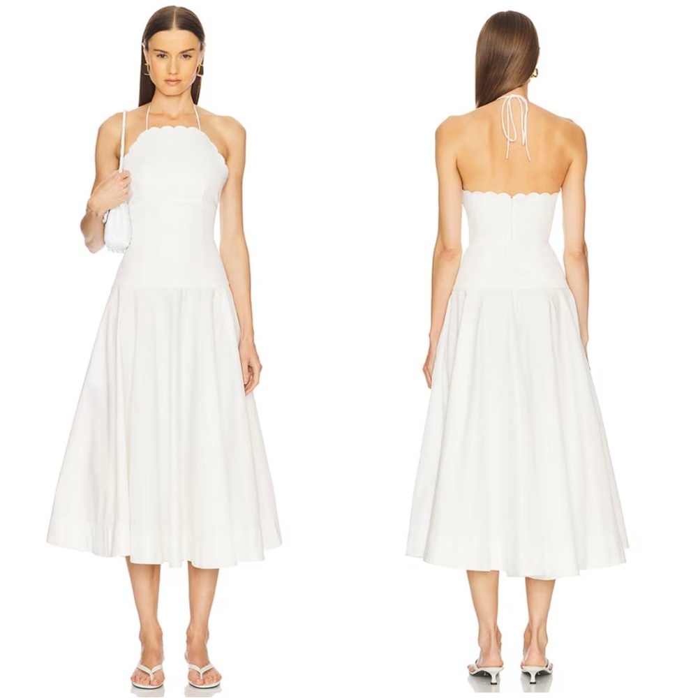 L’Academie by Marianna Brenna Midi Dress in White
